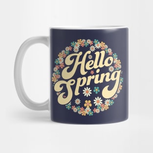 Hello Spring Trendy Easter Daisy Flower Cute Floral Pattern Mug